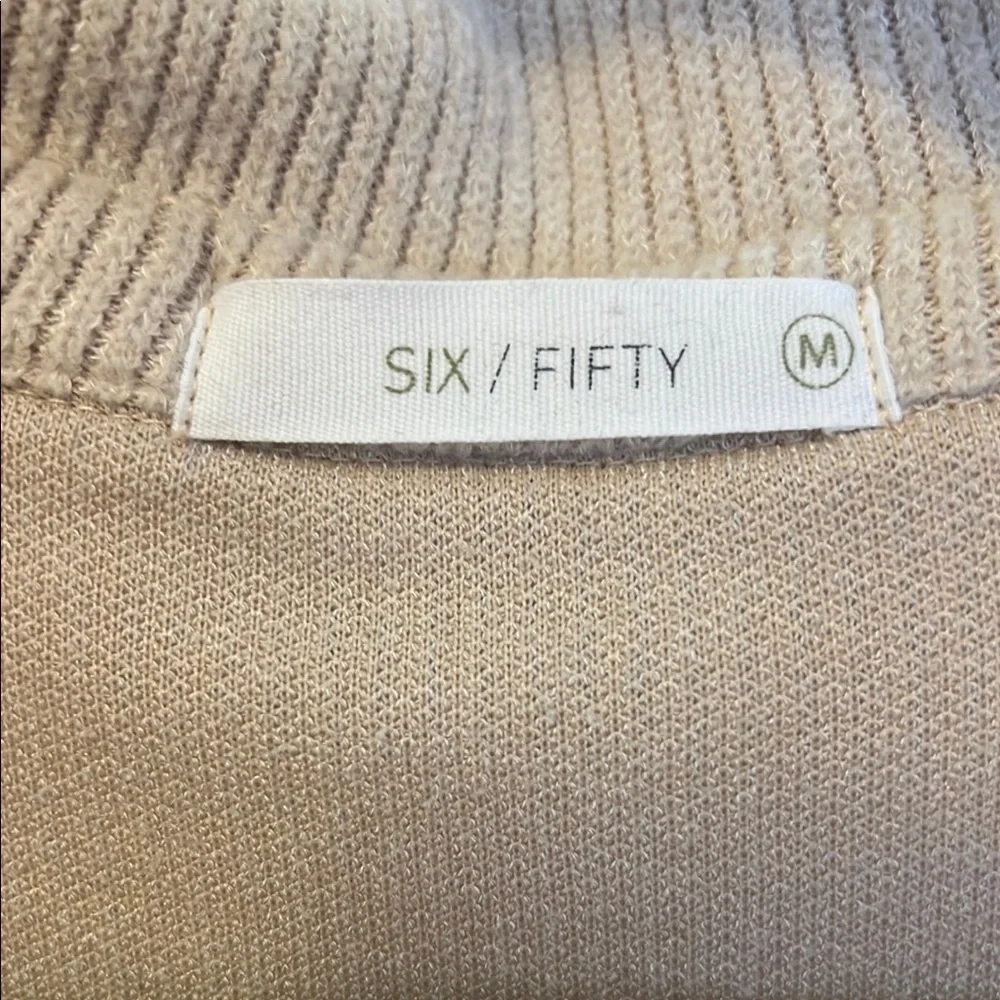 Beige Ribbed Button-Up Shacket - Picture 2 of 3